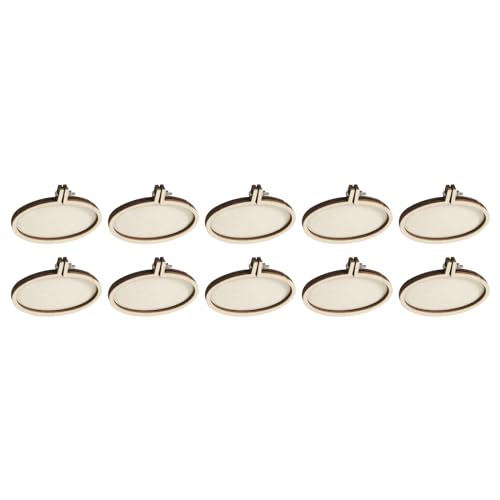 QUARKZMAN 10 Stück Mini-Stickrahmen 2,5" x 1,7" Kleine ovale horizontale Kreuzstich-Hoops aus Holz für DIY-Anhänger Schlüsselanhänger Display-Rahmen QUARKZMAN 10 Stück Mini-Stickrahmen 2,5" x 1,7" Kleine ovale horizontale Kreuzstich-Hoops aus Holz für DIY-Anhänger Schlüsselanhänger Display-Rahmen von QUARKZMAN