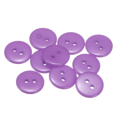 QUARKZMAN 10 Stück Nähknopf 1/2"(12,5mm) 2 Löcher Harz Runde Handwerk Ersatzknöpfe für Kleidung DIY Handwerk Dekoration, Hell Lila von QUARKZMAN