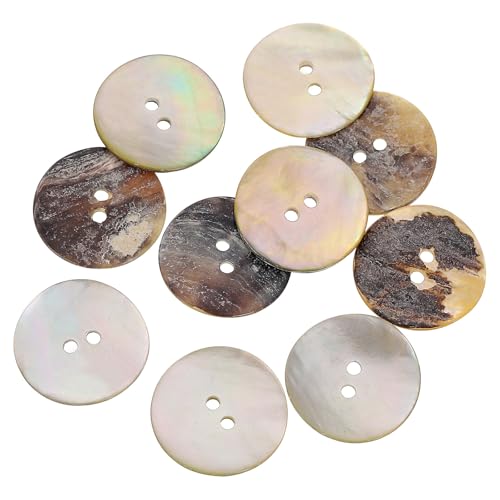 QUARKZMAN 10 Stück Natürliche Muschelknöpfe, 2-Loch Perlmuttknöpfe 25mm Nähknöpfe Nähhandwerk Knöpfe für Hemd Nähen DIY Handwerk Dekoration, Braun QUARKZMAN 10 Stück Natürliche Muschelknöpfe, 2-Loch Perlmuttknöpfe 25mm Nähknöpfe Nähhandwerk Knöpfe für Hemd Nähen DIY Handwerk Dekoration, Braun von QUARKZMAN