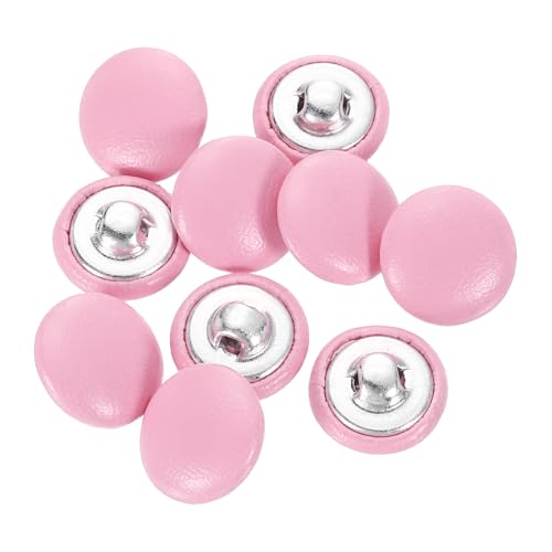 QUARKZMAN 10 Stück PU Lederbezogene Knöpfe 15mm Durchmesser Runde Aluminium Schaft Bastel Ersatz Nähnägel Für Kleidung Dekoration DIY Zubehör, Pink QUARKZMAN 10 Stück PU Lederbezogene Knöpfe 15mm Durchmesser Runde Aluminium Schaft Bastel Ersatz Nähnägel Für Kleidung Dekoration DIY Zubehör, Pink von QUARKZMAN