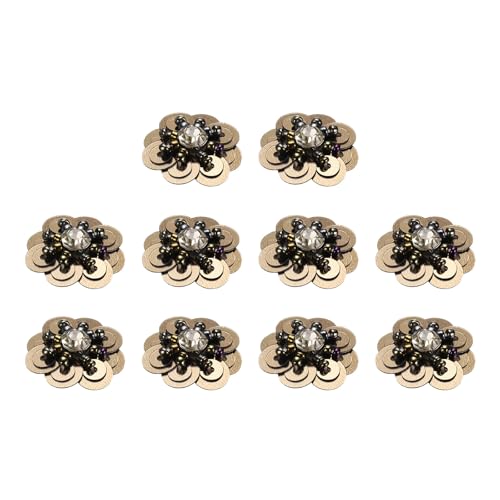 QUARKZMAN 10 Stück Pailletten Perlen Blumen Patches, 25mm Handgemachte Paillette Kristall Applikation Nähen Perlen Blumen Applikation für Kleid Taschen Stirnband Dekor, Kaffee QUARKZMAN 10 Stück Pailletten Perlen Blumen Patches, 25mm Handgemachte Paillette Kristall Applikation Nähen Perlen Blumen Applikation für Kleid Taschen Stirnband Dekor, Kaffee von QUARKZMAN