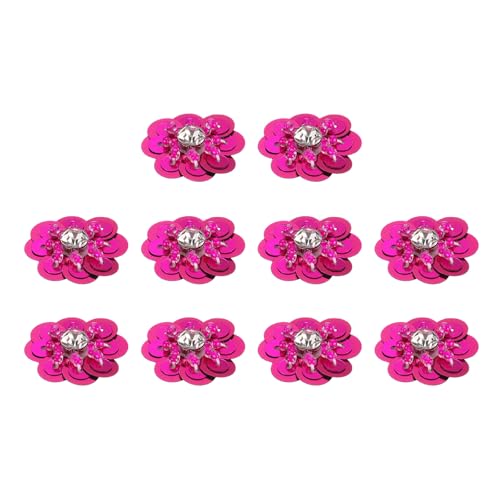 QUARKZMAN 10 Stück Pailletten Perlen Blumen Patches, 25mm Handgemachte Paillette Kristall Applikation Nähen Perlen Blumen Applikation für Kleid Taschen Stirnband Dekor, Rosarot QUARKZMAN 10 Stück Pailletten Perlen Blumen Patches, 25mm Handgemachte Paillette Kristall Applikation Nähen Perlen Blumen Applikation für Kleid Taschen Stirnband Dekor, Rosarot von QUARKZMAN