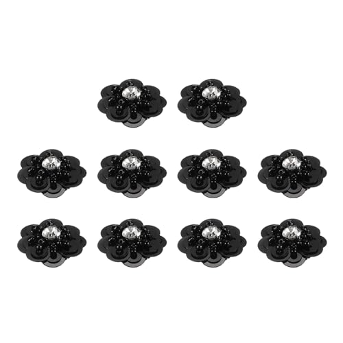 QUARKZMAN 10 Stück Pailletten Perlen Blumen Patches, 25mm Handgemachte Paillette Kristall Applikation Nähen Perlen Blumen Applikation für Kleid Taschen Stirnband Dekor, Schwarz QUARKZMAN 10 Stück Pailletten Perlen Blumen Patches, 25mm Handgemachte Paillette Kristall Applikation Nähen Perlen Blumen Applikation für Kleid Taschen Stirnband Dekor, Schwarz von QUARKZMAN