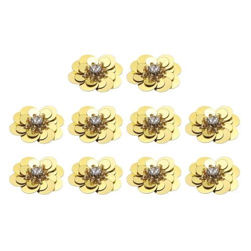 QUARKZMAN 10 Stück Pailletten Perlen Blumen Patches, 30mm Handgemachte Paillette Kristall Applikation Nähen Perlen Blumen Applikation für Kleid Taschen Stirnband Dekor, Aprikose QUARKZMAN 10 Stück Pailletten Perlen Blumen Patches, 30mm Handgemachte Paillette Kristall Applikation Nähen Perlen Blumen Applikation für Kleid Taschen Stirnband Dekor, Aprikose von QUARKZMAN