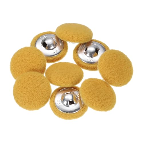 QUARKZMAN 10 Stück Plüschknöpfe 20mm Rund Stoffknöpfe mit Aluminium Schaft Nähknopf für Pullover Wollmantel Jacke Hemd DIY, Gelb QUARKZMAN 10 Stück Plüschknöpfe 20mm Rund Stoffknöpfe mit Aluminium Schaft Nähknopf für Pullover Wollmantel Jacke Hemd DIY, Gelb von QUARKZMAN