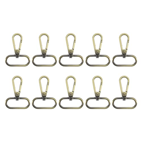 QUARKZMAN 10 Stück Karabinerhaken mit Drehgelenk, 32mm Karabiner Schlüsselanhänger Ovale Ring Karabinerverschluss Metall Drucktor Schnapphaken für Herstellung Taschen Gürtel, Bronze QUARKZMAN 10 Stück Karabinerhaken mit Drehgelenk, 32mm Karabiner Schlüsselanhänger Ovale Ring Karabinerverschluss Metall Drucktor Schnapphaken für Herstellung Taschen Gürtel, Bronze von QUARKZMAN