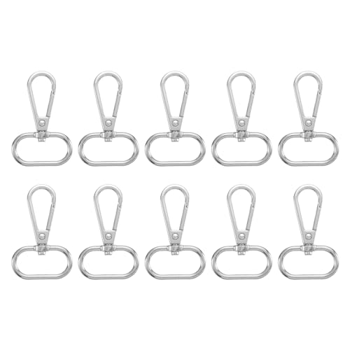QUARKZMAN 10 Stück Karabinerhaken mit Drehgelenk, 26mm Karabiner Schlüsselanhänger Ovale Ring Karabinerverschluss Metall Drucktor Schnapphaken für Herstellung Taschen Gürtel, Silber QUARKZMAN 10 Stück Karabinerhaken mit Drehgelenk, 26mm Karabiner Schlüsselanhänger Ovale Ring Karabinerverschluss Metall Drucktor Schnapphaken für Herstellung Taschen Gürtel, Silber von QUARKZMAN