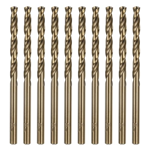 QUARKZMAN 10 Stück Spiralbohrer Cobalt Auftragnehmer Bohrer Bits 4.2mm / 0.165" M35 Schnellarbeitsstahl HSS Spiralbohrer Bit Werkzeug für Edelstahl Holz Plastik und Andere Harte Materialien von QUARKZMAN