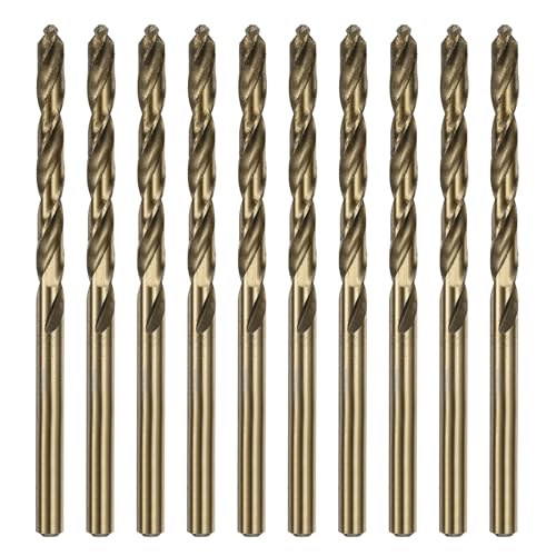 QUARKZMAN 10 Stück Spiralbohrer 4,5mm / 0.177" M35 HSS Metallbohrer Werkzeug für Edelstahl, Kupfer, Holz, Kunststoff und andere harte Materialien von QUARKZMAN