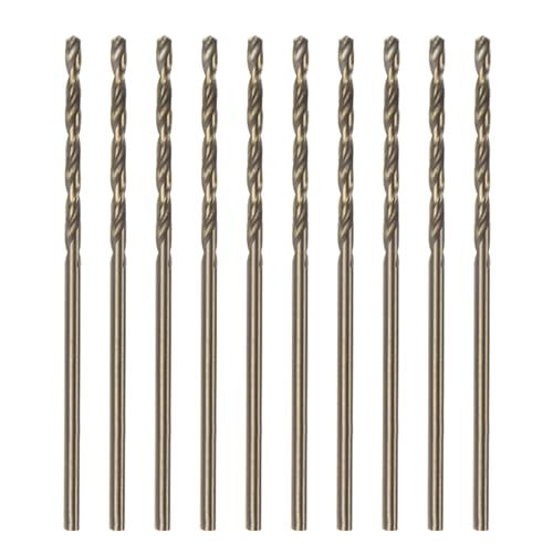 QUARKZMAN 10 Stück Spiralbohrer Cobalt Jobber Bohrer 1,6 mm / 0,063" M35 High-Speed-Stahl HSS Spiralbohrer Werkzeug für Edelstahl, Kupfer, Holz, Kunststoff und andere harte Materialien von QUARKZMAN