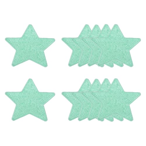 QUARKZMAN 10 Stück Sterne Patches zum Aufbügeln, 12cm Pailetten Flicken zum Aufbügeln, Bestickte Aufnäher zum Aufbügeln für Hut Jeans Kleidung Rucksäcke DIY-Zubehör, Grün QUARKZMAN 10 Stück Sterne Patches zum Aufbügeln, 12cm Pailetten Flicken zum Aufbügeln, Bestickte Aufnäher zum Aufbügeln für Hut Jeans Kleidung Rucksäcke DIY-Zubehör, Grün von QUARKZMAN