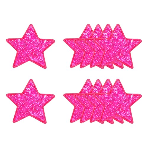 QUARKZMAN 10 Stück Sterne Patches zum Aufbügeln, 6cm Pailetten Flicken zum Aufbügeln, Bestickte Aufnäher zum Aufbügeln für Hut Jeans Kleidung Rucksäcke DIY-Zubehör, Rosarot QUARKZMAN 10 Stück Sterne Patches zum Aufbügeln, 6cm Pailetten Flicken zum Aufbügeln, Bestickte Aufnäher zum Aufbügeln für Hut Jeans Kleidung Rucksäcke DIY-Zubehör, Rosarot von QUARKZMAN