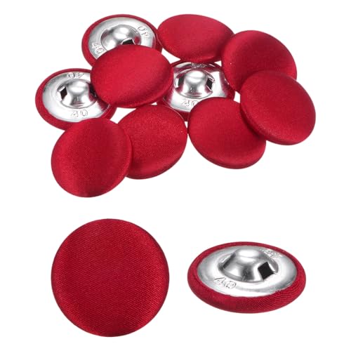 QUARKZMAN 10 Stück Stoffknöpfe 1" Rund Nähknopf mit Schaft Stoffbezogene Knöpfe für Jacke Mantel Hemd Anzüge Braut, Rot QUARKZMAN 10 Stück Stoffknöpfe 1" Rund Nähknopf mit Schaft Stoffbezogene Knöpfe für Jacke Mantel Hemd Anzüge Braut, Rot von QUARKZMAN