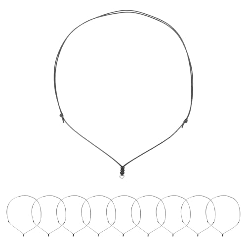 QUARKZMAN 10 Stück Verstellbare Halsketten-Schnüre 1MM Dick 19,6-33 Zoll Handgefertigte Bastelschnüre mit Metallring zum Aufhängen von Anhängern DIY, Schwarz von QUARKZMAN