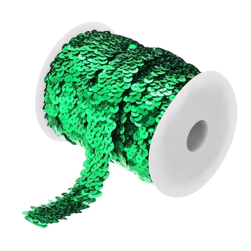 QUARKZMAN 10 Yards 1.2 Zoll Elastische Paillettenborte 3-Reihige Flache Paillettenband Paillettenstoffband für Basteln DIY Paillettenfransen Nähen Grün QUARKZMAN 10 Yards 1.2 Zoll Elastische Paillettenborte 3-Reihige Flache Paillettenband Paillettenstoffband für Basteln DIY Paillettenfransen Nähen Grün von QUARKZMAN