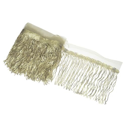 QUARKZMAN 10 Yards 10 Zoll Glänzende Glitzerfransen Bordüre Funkelnde Pailletten Vorhangfransen Spitzenstoff Girlande Für DIY Lateintanzkostüme Kleidung Geburtstag Hellgold QUARKZMAN 10 Yards 10 Zoll Glänzende Glitzerfransen Bordüre Funkelnde Pailletten Vorhangfransen Spitzenstoff Girlande Für DIY Lateintanzkostüme Kleidung Geburtstag Hellgold von QUARKZMAN