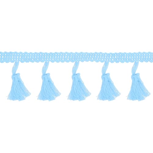 QUARKZMAN 10 Yards Quaste Fransenbesatz, 1,8 Zoll Quasten Fransen Spitzenbesatz Band Nähen Fransenbesatz für Näharbeiten Heimdekoration Kleidung Bettwäsche Vorhänge, Himmelblau QUARKZMAN 10 Yards Quaste Fransenbesatz, 1,8 Zoll Quasten Fransen Spitzenbesatz Band Nähen Fransenbesatz für Näharbeiten Heimdekoration Kleidung Bettwäsche Vorhänge, Himmelblau von QUARKZMAN