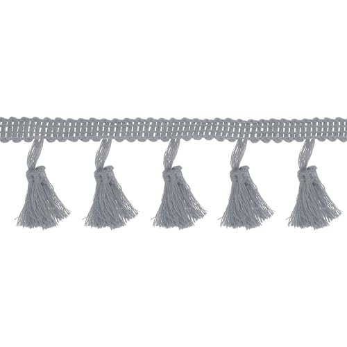 QUARKZMAN 10 Yards Quaste Fransenbesatz, 1,8 Zoll Quasten Fransen Spitzenbesatz Band Nähen Fransenbesatz für Nähen Handwerk Wohnkultur Kleidung Bettwäsche Vorhänge, Grau QUARKZMAN 10 Yards Quaste Fransenbesatz, 1,8 Zoll Quasten Fransen Spitzenbesatz Band Nähen Fransenbesatz für Nähen Handwerk Wohnkultur Kleidung Bettwäsche Vorhänge, Grau von QUARKZMAN