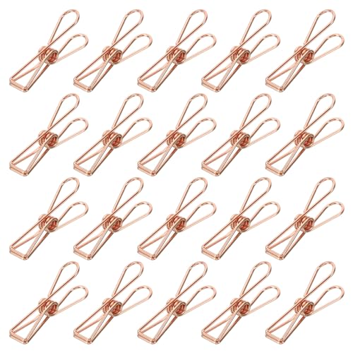 QUARKZMAN 100 Stk Metall Draht Hohl Klammern 32mm Niedliche Mini Binder Büroklammer Rose Gold für Kleidung Rechnung Papier Bürobedarf QUARKZMAN 100 Stk Metall Draht Hohl Klammern 32mm Niedliche Mini Binder Büroklammer Rose Gold für Kleidung Rechnung Papier Bürobedarf von QUARKZMAN
