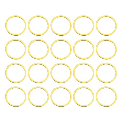 QUARKZMAN 100 Stück 12mm Messing Hohlkreis Bezel Anhänger Rahmen Runde Verbindungsringe Schmuckverbinder für Ohrringe Halsketten Schmuckherstellung Harzhandwerk (Gold) von QUARKZMAN