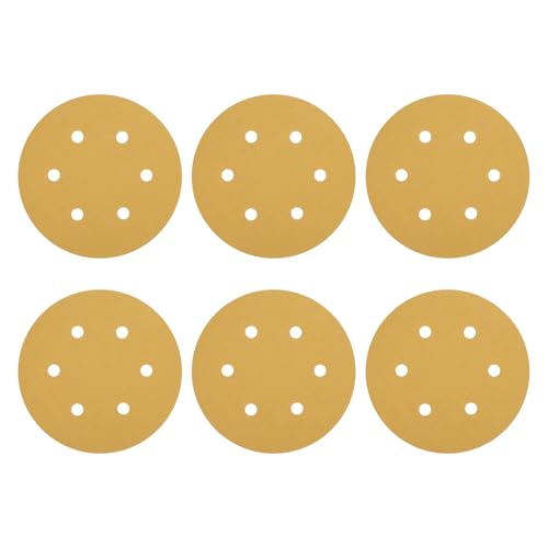 QUARKZMAN 100 Stück 150mm 6 Zoll Schleifscheibe 6 Loch 220 Körnung Klett-Schleifpapier Exzenterschleifer Pads für Holzverarbeitung Automobil Metall, Gold QUARKZMAN 100 Stück 150mm 6 Zoll Schleifscheibe 6 Loch 220 Körnung Klett-Schleifpapier Exzenterschleifer Pads für Holzverarbeitung Automobil Metall, Gold von QUARKZMAN