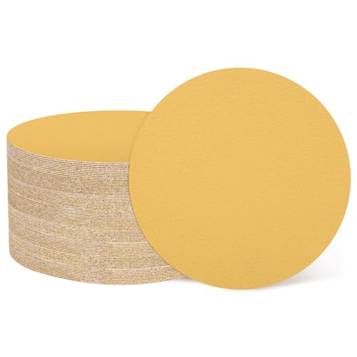 QUARKZMAN 100 Stück 150mm 6 Zoll Schleifscheiben 100 Körnung Klett-Schleifpapier Zufällige Orbital-Schleifpads für Holzbearbeitung Automobil Metall, Gold von QUARKZMAN