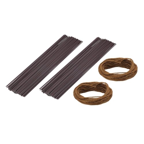 QUARKZMAN 100 Stück 2 Gauge Blumendraht 40 cm Länge Blumenstiel Draht Mit 0 08 Zoll x 10 m Schnur Für Kranzbasteln Blumenarrangement Braun QUARKZMAN 100 Stück 2 Gauge Blumendraht 40 cm Länge Blumenstiel Draht Mit 0 08 Zoll x 10 m Schnur Für Kranzbasteln Blumenarrangement Braun von QUARKZMAN