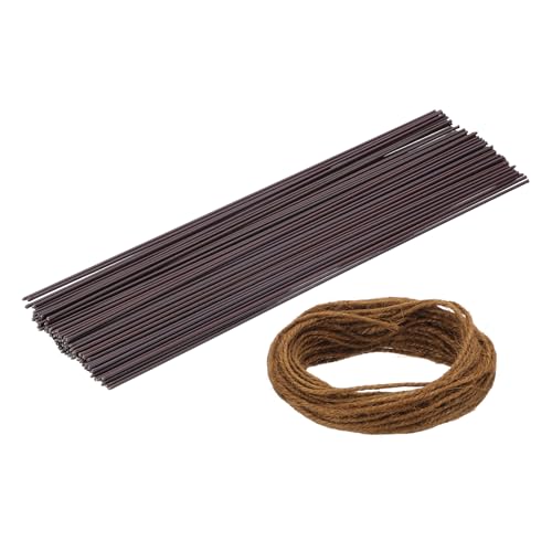 QUARKZMAN 100 Stück 2 Gauge Floristen Draht 11.81 Zoll Länge Blumendraht Mit 0.08 Zoll x 32.8 Fuß Schnur Für Kranzherstellung Blumenarrangement Braun QUARKZMAN 100 Stück 2 Gauge Floristen Draht 11.81 Zoll Länge Blumendraht Mit 0.08 Zoll x 32.8 Fuß Schnur Für Kranzherstellung Blumenarrangement Braun von QUARKZMAN
