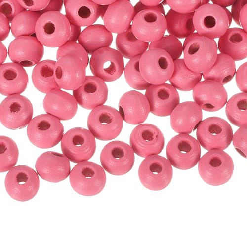 QUARKZMAN 100 Stück 6mm bunte Holzperlen, große runde farbenfrohe Holzspacer Perlen für DIY Basteln, Schmuckherstellung Armbänder (Rot) von QUARKZMAN