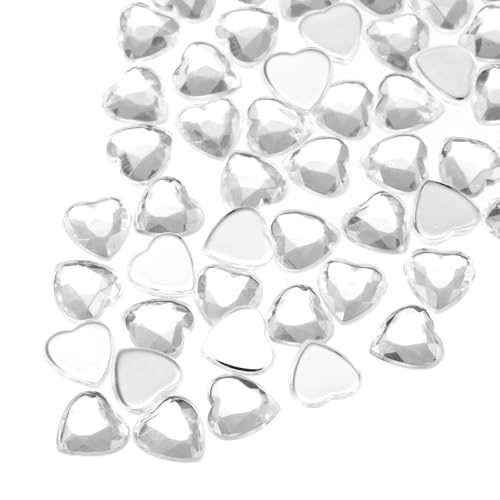 QUARKZMAN 100 Stück Acryl Herz Strass 8mm Flache Rückseite Kunststoff Glitzersteine für Bastelarbeiten Perlen Gesichtsbemalung Kostümschmuckherstellung, Klar Weiß QUARKZMAN 100 Stück Acryl Herz Strass 8mm Flache Rückseite Kunststoff Glitzersteine für Bastelarbeiten Perlen Gesichtsbemalung Kostümschmuckherstellung, Klar Weiß von QUARKZMAN