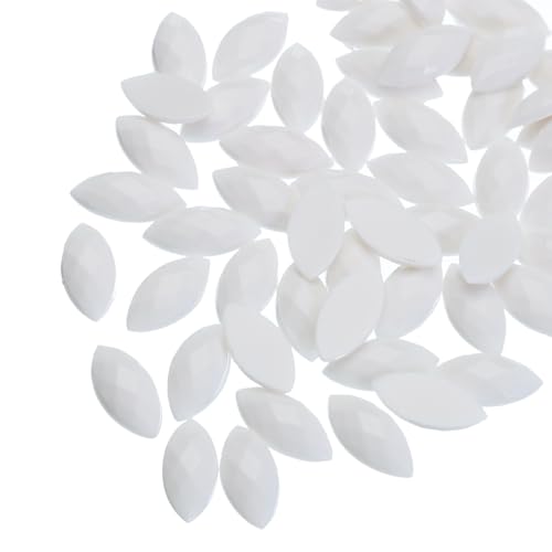 QUARKZMAN 100 Stück Acryl Pferdeaugen-Edelsteine 4x8mm Flache Rückseite Künstliche Strasssteine für DIY Basteln Perlen Hochzeit Party Gesichtsbemalung Schmuckherstellung Reinweiß QUARKZMAN 100 Stück Acryl Pferdeaugen-Edelsteine 4x8mm Flache Rückseite Künstliche Strasssteine für DIY Basteln Perlen Hochzeit Party Gesichtsbemalung Schmuckherstellung Reinweiß von QUARKZMAN