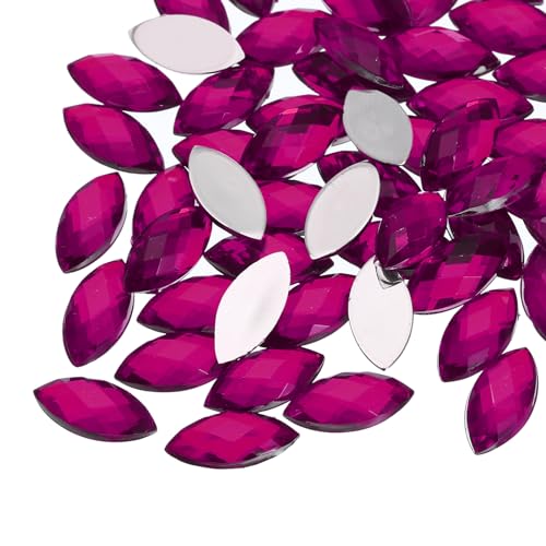 QUARKZMAN 100 Stück Acryl Pferdeaugen-Edelsteine 4x8mm Flache Rückseite Künstliche Strasssteine für DIY Basteln Perlen Hochzeit Party Gesichtsbemalung Schmuckherstellung Rosarot QUARKZMAN 100 Stück Acryl Pferdeaugen-Edelsteine 4x8mm Flache Rückseite Künstliche Strasssteine für DIY Basteln Perlen Hochzeit Party Gesichtsbemalung Schmuckherstellung Rosarot von QUARKZMAN