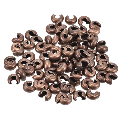 QUARKZMAN 100 Stück Quetschperlen Abstandsperlen 4mm Halbrunde Offene Quetschperlen Verschluss Messing Kleine Lose Perlen Endstück für Armband Schmuckherstellung Handwerk DIY, Rotbronze QUARKZMAN 100 Stück Quetschperlen Abstandsperlen 4mm Halbrunde Offene Quetschperlen Verschluss Messing Kleine Lose Perlen Endstück für Armband Schmuckherstellung Handwerk DIY, Rotbronze von QUARKZMAN