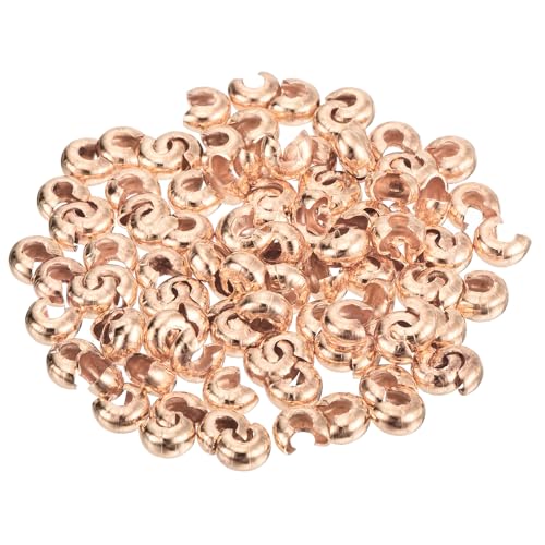 QUARKZMAN 100 Stück Quetschperlen Abstandsperlen 4mm Halbrunde Offene Quetschperlen Verschluss Messing Kleine Lose Perlen Endstück für Armband Schmuckherstellung Handwerk DIY, Roségold QUARKZMAN 100 Stück Quetschperlen Abstandsperlen 4mm Halbrunde Offene Quetschperlen Verschluss Messing Kleine Lose Perlen Endstück für Armband Schmuckherstellung Handwerk DIY, Roségold von QUARKZMAN