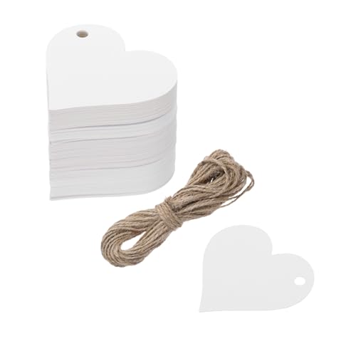 QUARKZMAN 100 Stück Geschenkanhänger Weiß Etiketten Geschenk Anhänger Tags, Herz Kärtchen mit 10 Meter Jute Schnur für Geschenkverpackung Weihnachten QUARKZMAN 100 Stück Geschenkanhänger Weiß Etiketten Geschenk Anhänger Tags, Herz Kärtchen mit 10 Meter Jute Schnur für Geschenkverpackung Weihnachten von QUARKZMAN