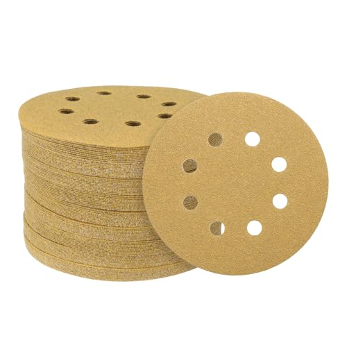 QUARKZMAN 100 Stück Haken- und Schleifscheiben 5" 8-Loch 100 Körnungen Aluminiumoxid Schleifpapier für Exzenterschleifer Holzbearbeitung Sand Autolack, Gelb QUARKZMAN 100 Stück Haken- und Schleifscheiben 5" 8-Loch 100 Körnungen Aluminiumoxid Schleifpapier für Exzenterschleifer Holzbearbeitung Sand Autolack, Gelb von QUARKZMAN