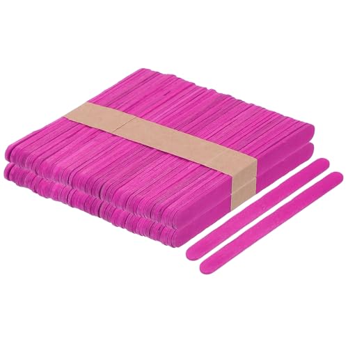 QUARKZMAN 100 Stück Holzhandwerksstäbchen, 4,5 Zoll Eisstäbchen für DIY-Handwerk, Heimkunstprojekte Rosarot von QUARKZMAN