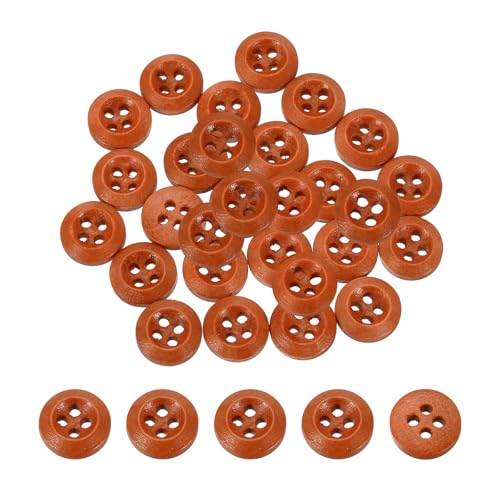 QUARKZMAN 100 Stück Holzknöpfe, 10mm (13/32") 4 Loch Hölzerne runde Knöpfe Nähen Knopf Handwerk für Nähen DIY Handwerk Kleidung, Braun von QUARKZMAN