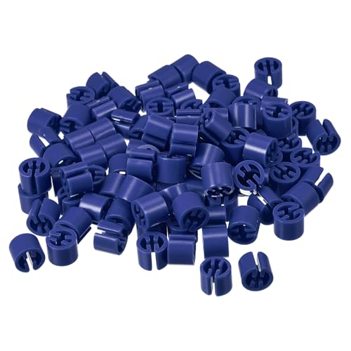 QUARKZMAN 100 Stück Kleiderbügel Marker Leere Etiketten Kunststoff für 3,5mm Drahtbügel Größenmarkierungen Kleidung Größe Tag Aufhänger Größenclips Schnappnummern Farbkodierung, Dichtes Blau von QUARKZMAN