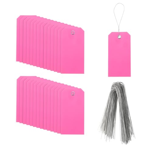 QUARKZMAN 100 Stück Markierungsetiketten mit Schnur, 4,7" x 2,4" Wasserdichte Anhängeetiketten aus rechteckigem Kunststoff mit Schreibfläche für Outdoor-Gepäckkleidung, Pink QUARKZMAN 100 Stück Markierungsetiketten mit Schnur, 4,7" x 2,4" Wasserdichte Anhängeetiketten aus rechteckigem Kunststoff mit Schreibfläche für Outdoor-Gepäckkleidung, Pink von QUARKZMAN