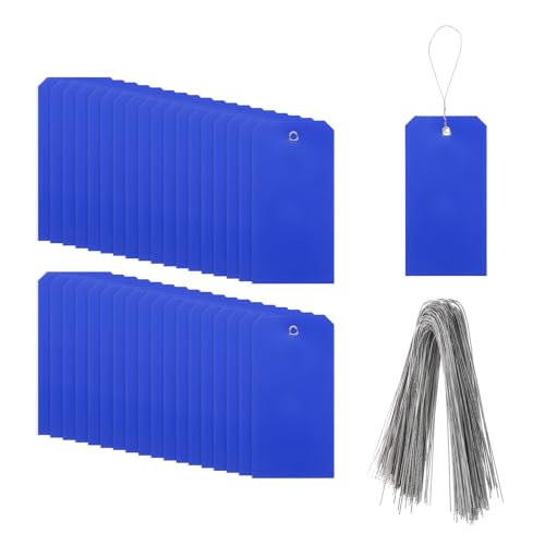 QUARKZMAN 100 Stück Markierungsetiketten mit Schnur, 6,3" x 3,1" Wasserdichte Anhängeetiketten aus rechteckigem Kunststoff mit Schreibfläche für Outdoor-Gepäckkleidung, Blau QUARKZMAN 100 Stück Markierungsetiketten mit Schnur, 6,3" x 3,1" Wasserdichte Anhängeetiketten aus rechteckigem Kunststoff mit Schreibfläche für Outdoor-Gepäckkleidung, Blau von QUARKZMAN