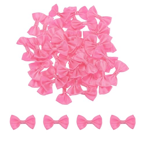 QUARKZMAN 100 Stück Rosenrot Fliegen 3,8 x 2,5 cm Mini-Schleifen für Basteln Kleine Satin-Schleifen Bögen Haarschleifen für DIY Nähen Scrapbooking Hochzeitsgeschenk Präsent Dekoration von QUARKZMAN