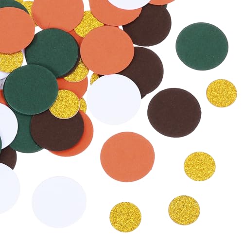 QUARKZMAN 100 Stück Runde Konfetti Glitzer Farbiges Papier Tisch Buntpapier Dekor für Party Hochzeit Festival Dekorationen, 2,5x2,5cm, Braun, Weiß, Dunkelgrün, Orange, Gold QUARKZMAN 100 Stück Runde Konfetti Glitzer Farbiges Papier Tisch Buntpapier Dekor für Party Hochzeit Festival Dekorationen, 2,5x2,5cm, Braun, Weiß, Dunkelgrün, Orange, Gold von QUARKZMAN