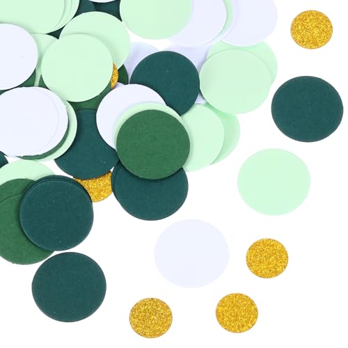 QUARKZMAN 100 Stück Runde Konfetti Glitzer Farbiges Papier Tisch Buntpapier Dekor für Party Hochzeit Festival Dekorationen, 2,5x2,5cm, Hellgrün, Olivgrün, Dunkelgrün, Weiß, Gold QUARKZMAN 100 Stück Runde Konfetti Glitzer Farbiges Papier Tisch Buntpapier Dekor für Party Hochzeit Festival Dekorationen, 2,5x2,5cm, Hellgrün, Olivgrün, Dunkelgrün, Weiß, Gold von QUARKZMAN