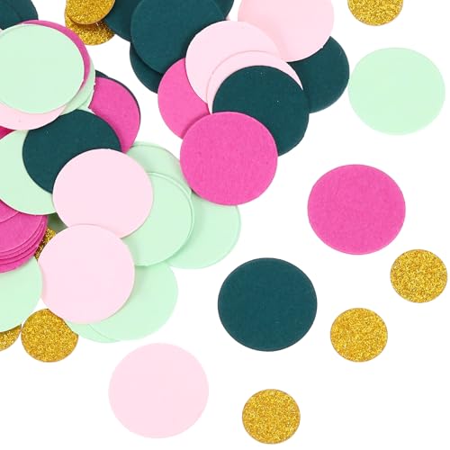 QUARKZMAN 100 Stück Runde Konfetti Glitzer Farbiges Papier Tisch Buntpapier Dekor für Party Hochzeit Festival Dekorationen, 2,5x2,5cm, Neon Pink, Hellrosa, Hellgrün, Olivgrün, Gold QUARKZMAN 100 Stück Runde Konfetti Glitzer Farbiges Papier Tisch Buntpapier Dekor für Party Hochzeit Festival Dekorationen, 2,5x2,5cm, Neon Pink, Hellrosa, Hellgrün, Olivgrün, Gold von QUARKZMAN