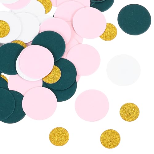 QUARKZMAN 100 Stück Runde Konfetti Glitzer Farbiges Papier Tisch Buntpapier Dekor für Party Hochzeit Festival Dekorationen, 2,5x2,5cm, Olivgrün, Weiß, Hellrosa, Gold QUARKZMAN 100 Stück Runde Konfetti Glitzer Farbiges Papier Tisch Buntpapier Dekor für Party Hochzeit Festival Dekorationen, 2,5x2,5cm, Olivgrün, Weiß, Hellrosa, Gold von QUARKZMAN