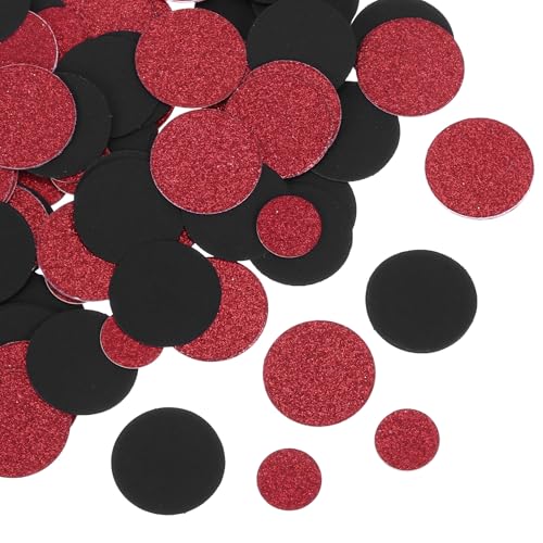 QUARKZMAN 100 Stück Runde Konfetti Glitzer Farbiges Papier Tisch Buntpapier Dekor für Party Hochzeit Festival Dekorationen, 2,5x2,5cm, Rot, Schwarz QUARKZMAN 100 Stück Runde Konfetti Glitzer Farbiges Papier Tisch Buntpapier Dekor für Party Hochzeit Festival Dekorationen, 2,5x2,5cm, Rot, Schwarz von QUARKZMAN