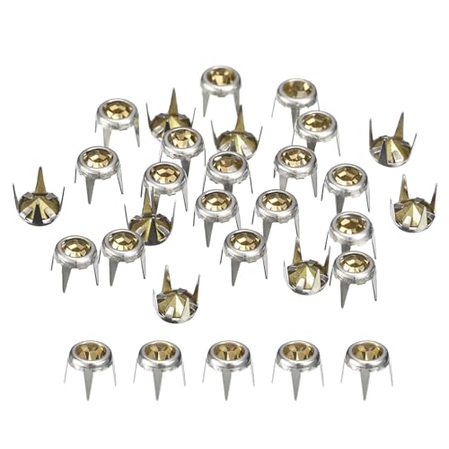 QUARKZMAN 100 Stück Strassnieten-Nachfüllungen, 6mm/0,24" Strassklauenperlen, Nieten Metallspitzen für DIY-Lederhandwerk Herstellung Geldbörse Kleidung, Silberrahmen + Gelber Steine QUARKZMAN 100 Stück Strassnieten-Nachfüllungen, 6mm/0,24" Strassklauenperlen, Nieten Metallspitzen für DIY-Lederhandwerk Herstellung Geldbörse Kleidung, Silberrahmen + Gelber Steine von QUARKZMAN