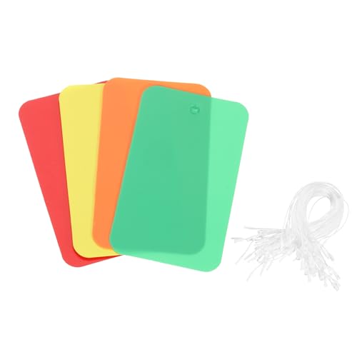 QUARKZMAN 100 Stück Versandanhänger wasserdichte mit Seil, 3.5 x 6 CM PVC Blanko Kunststoffanhänger Rechteckig für Namensetiketten Kleidung Anhänger, Rot/Gelb/Orange/Hellgrün QUARKZMAN 100 Stück Versandanhänger wasserdichte mit Seil, 3.5 x 6 CM PVC Blanko Kunststoffanhänger Rechteckig für Namensetiketten Kleidung Anhänger, Rot/Gelb/Orange/Hellgrün von QUARKZMAN