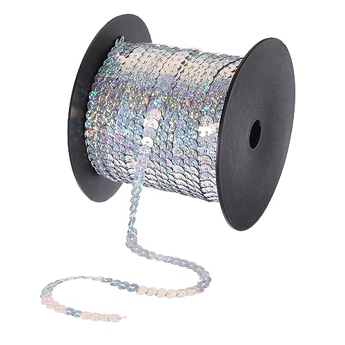 QUARKZMAN 100 Yards Flach Pailletten Streifen 6mm Laser Pailletten Stoff Paillette Dreieck Pailletten Trimmen für Handwerk Basteln Pailletten Fransen Nähen Klingeln Silber QUARKZMAN 100 Yards Flach Pailletten Streifen 6mm Laser Pailletten Stoff Paillette Dreieck Pailletten Trimmen für Handwerk Basteln Pailletten Fransen Nähen Klingeln Silber von QUARKZMAN